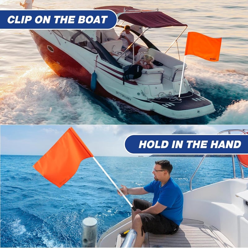SETYPARY 48 Inch Orange Boat Flag with 3 Section Pole, Floating Skier Down Flag for Boating, Towing, Watersports - Image 5